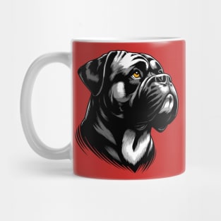 Stunning and Cool Bullmastiff Monochrome and Gold Portrait for Father's Day Mug